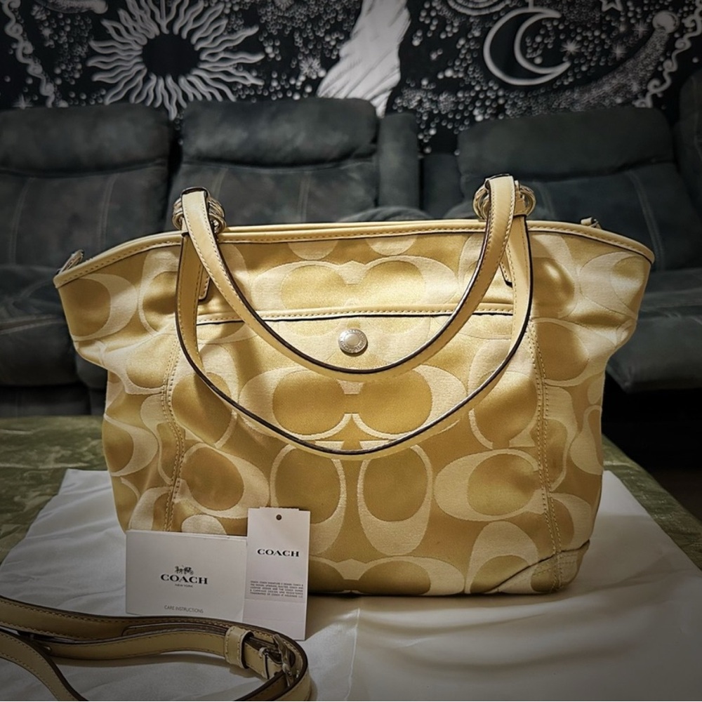 Vintage style Coach soho beige canvas and leather Shoulder Bag - Picture 12 of 13